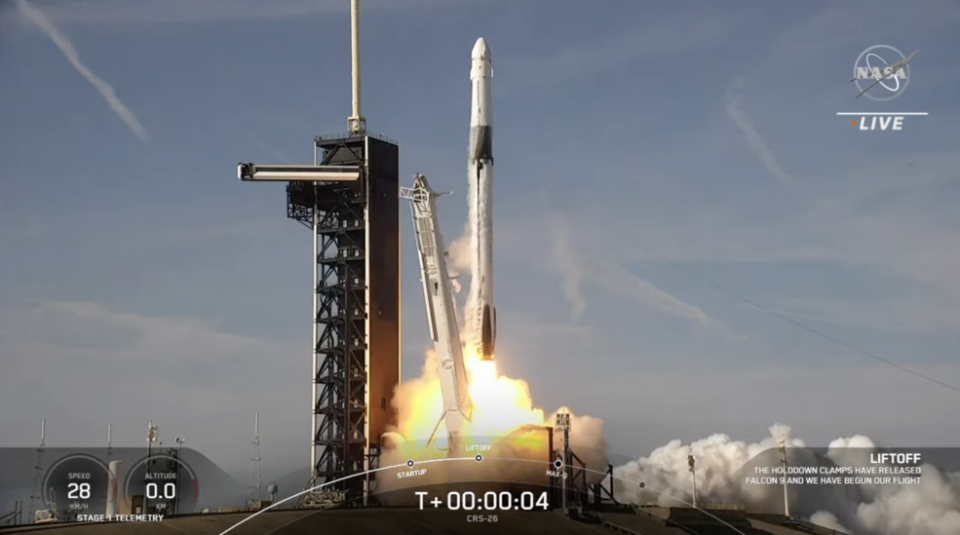 Moon Microscope, Solar Arrays Launch on NASA’s SpaceX Cargo Ship