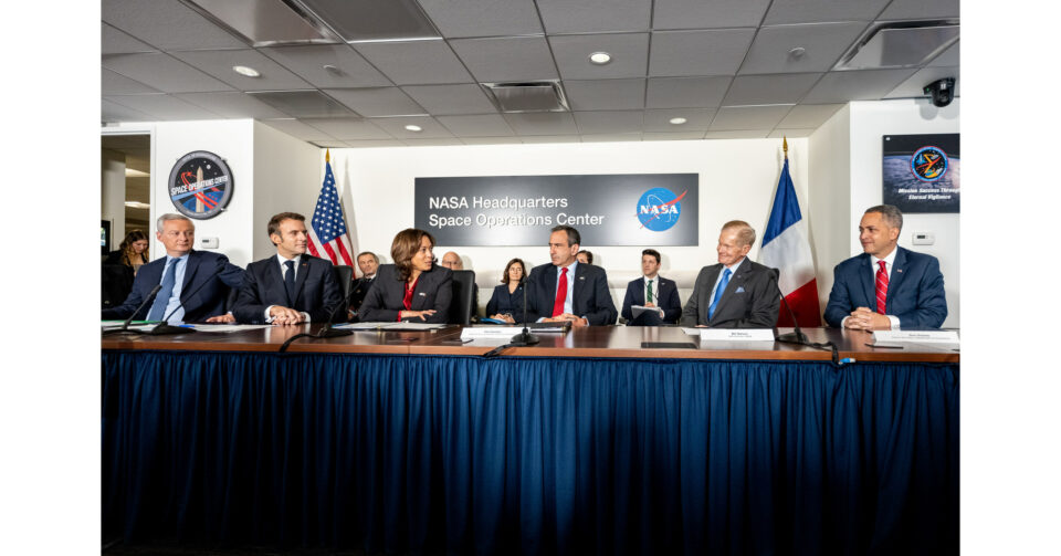 US Vice President, French President Visit NASA Headquarters