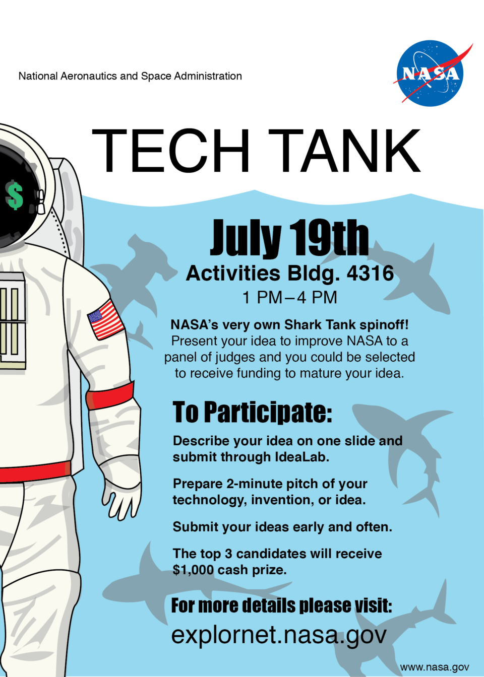 Entrepreneurs to Pitch Ideas for Future in NASA ‘Space Tank’