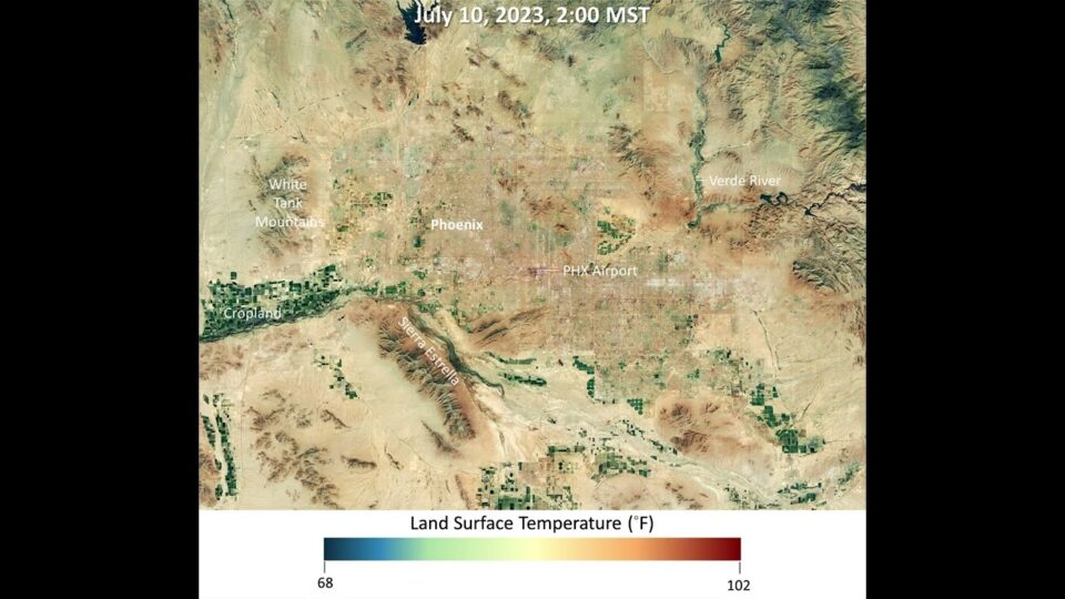 NASA Data Shows Fierce Surface Temperatures During Phoenix Heat Wave