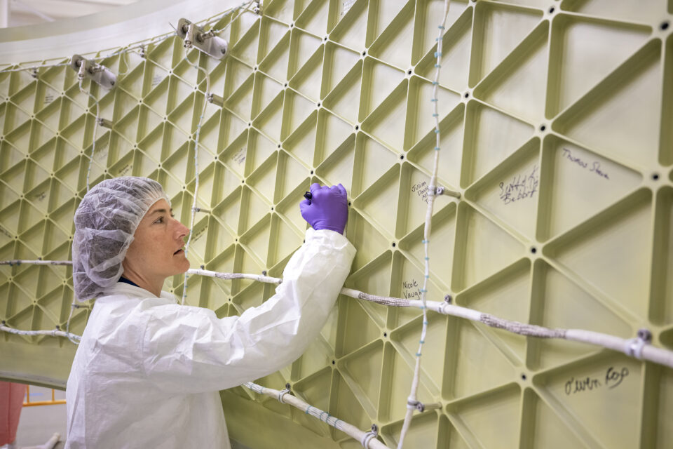 Artemis II Crew Signs NASA Moon Rocket Hardware at Marshall