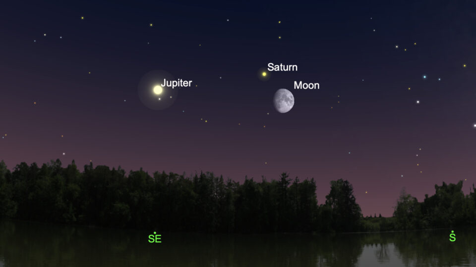 Moon Meets Up with Jupiter, Saturn