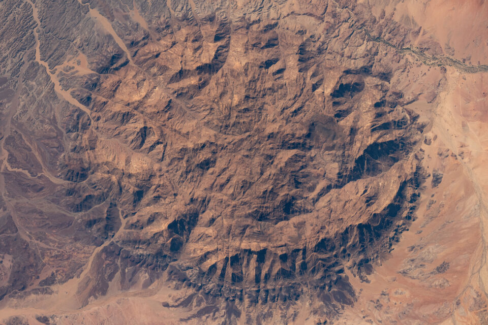 The dome-shaped Brandburg Massif near the Atlantic coast of central Namibia