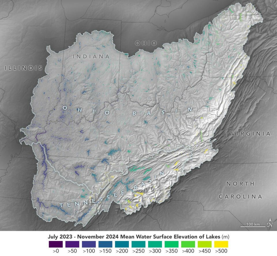 Cutting-Edge Satellite Tracks Lake Water Levels in Ohio River Basin