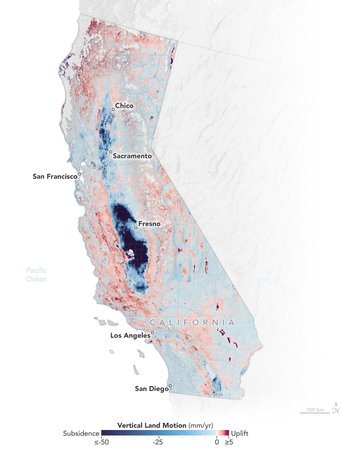 NASA-Led Study Pinpoints Areas Sinking, Rising Along California Coast