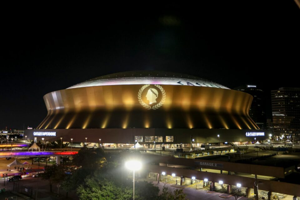 Golden Moon over the Superdome